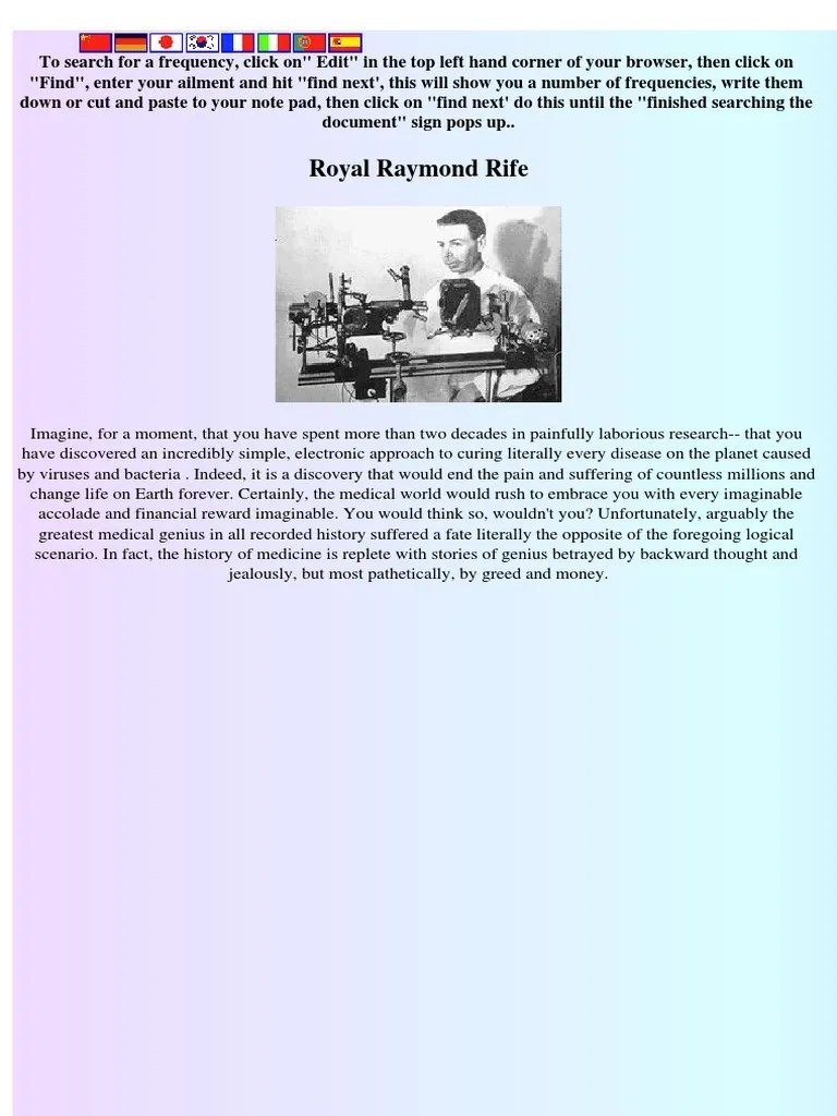 Rife Frequencies Of All Diseases | PDF | Medical Specialties | Health Sciences