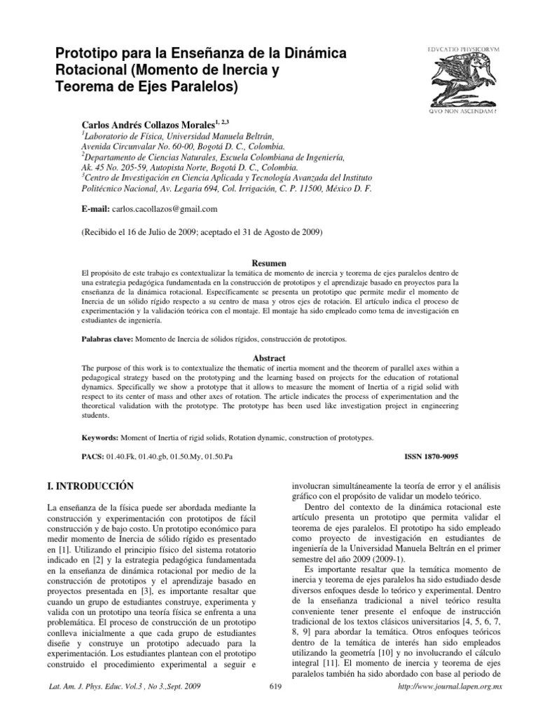 Dinamica Rotacional | PDF | Rotación | Masa