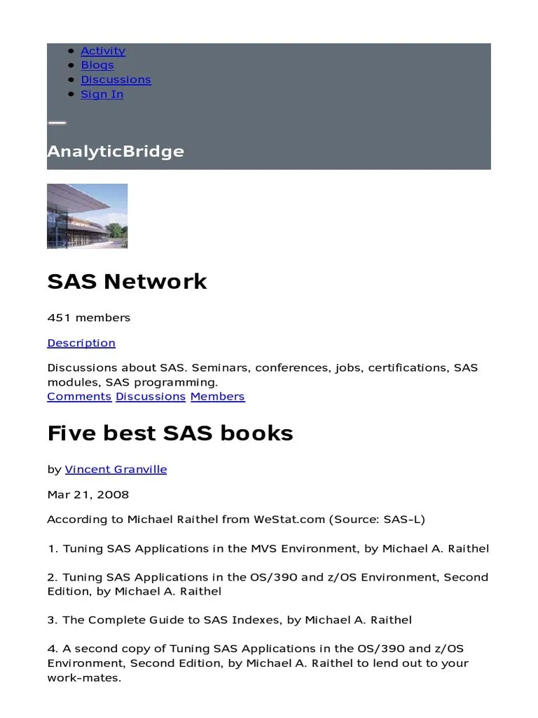 Best SAS Book | Download Free PDF | Sas (Software) | Software
