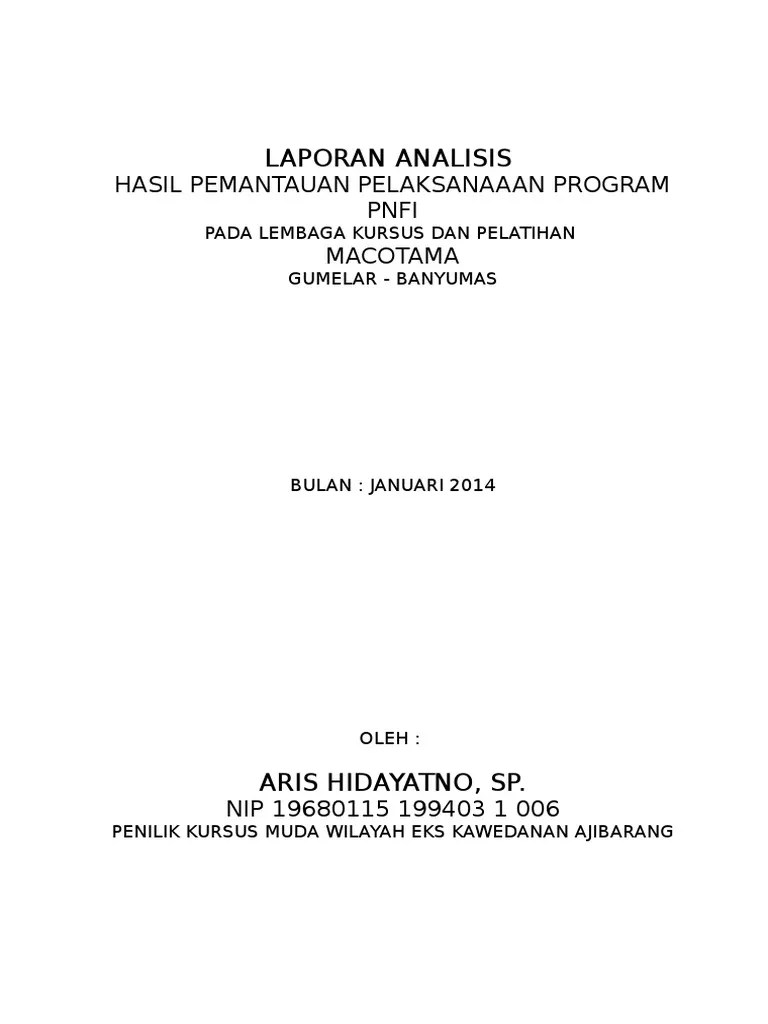 Contoh Laporan Analisis Hasil Pemantauan | PDF