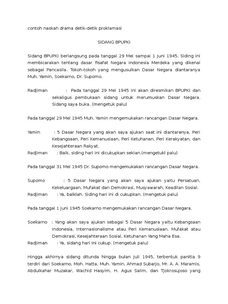 Naskah Drama Persiapan Kemerdekaan Indonesia – Belajar