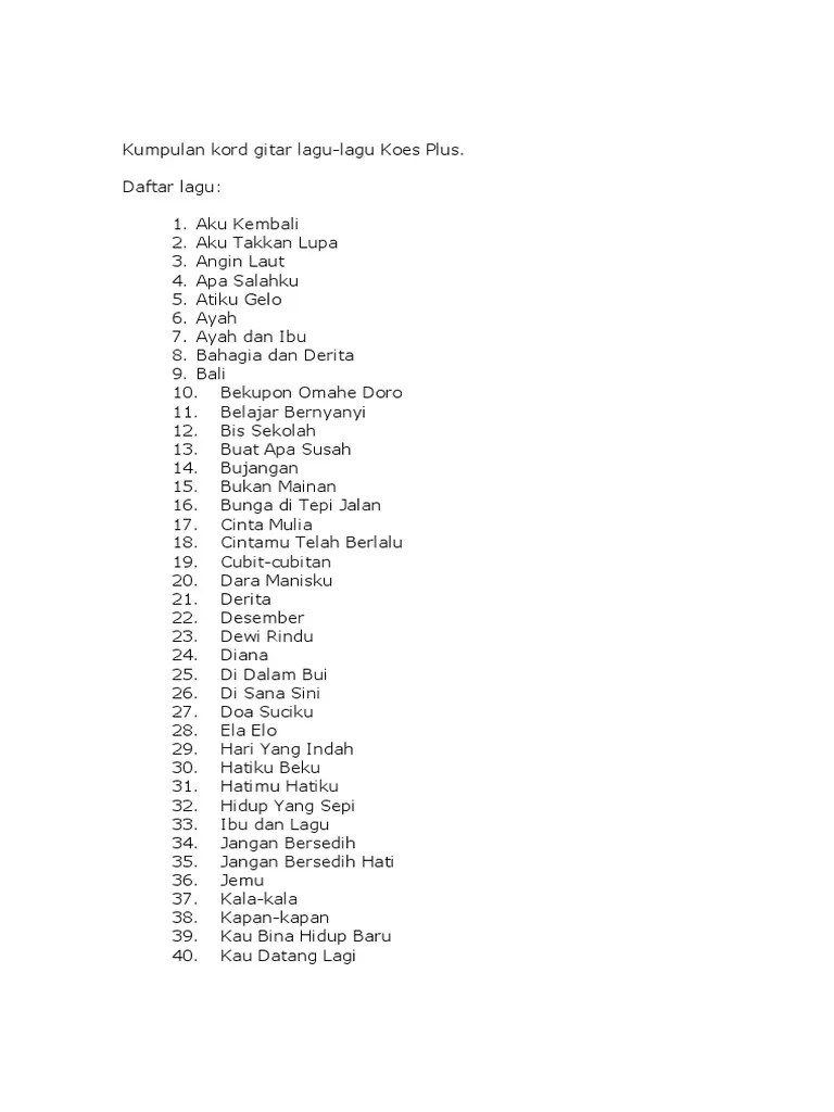 Chord Pelangi Koes Plus - Chord Lagu Blog