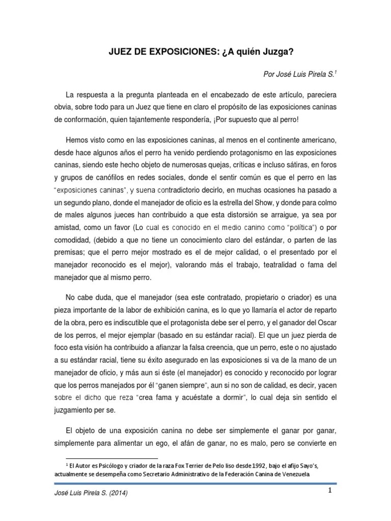 Juez De Exposiciones A Quien Juzga Show De Conformacion Perros