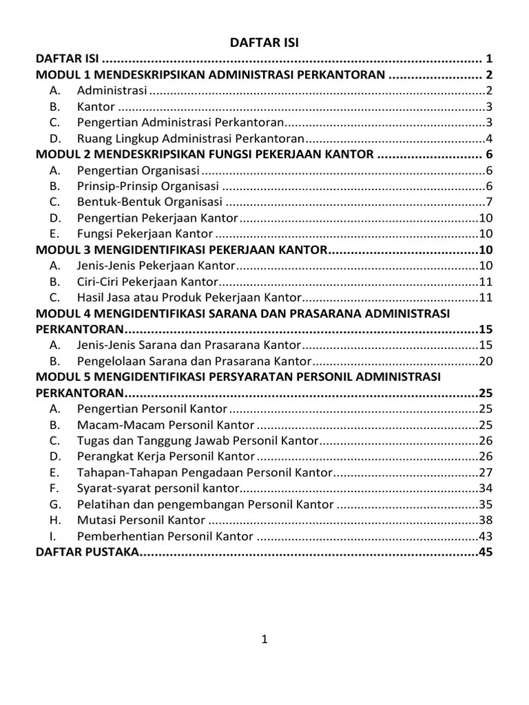 Modul Pengantar Administrasi Perkantoran | PDF