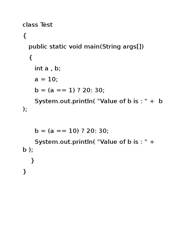 Java Conditional Operators