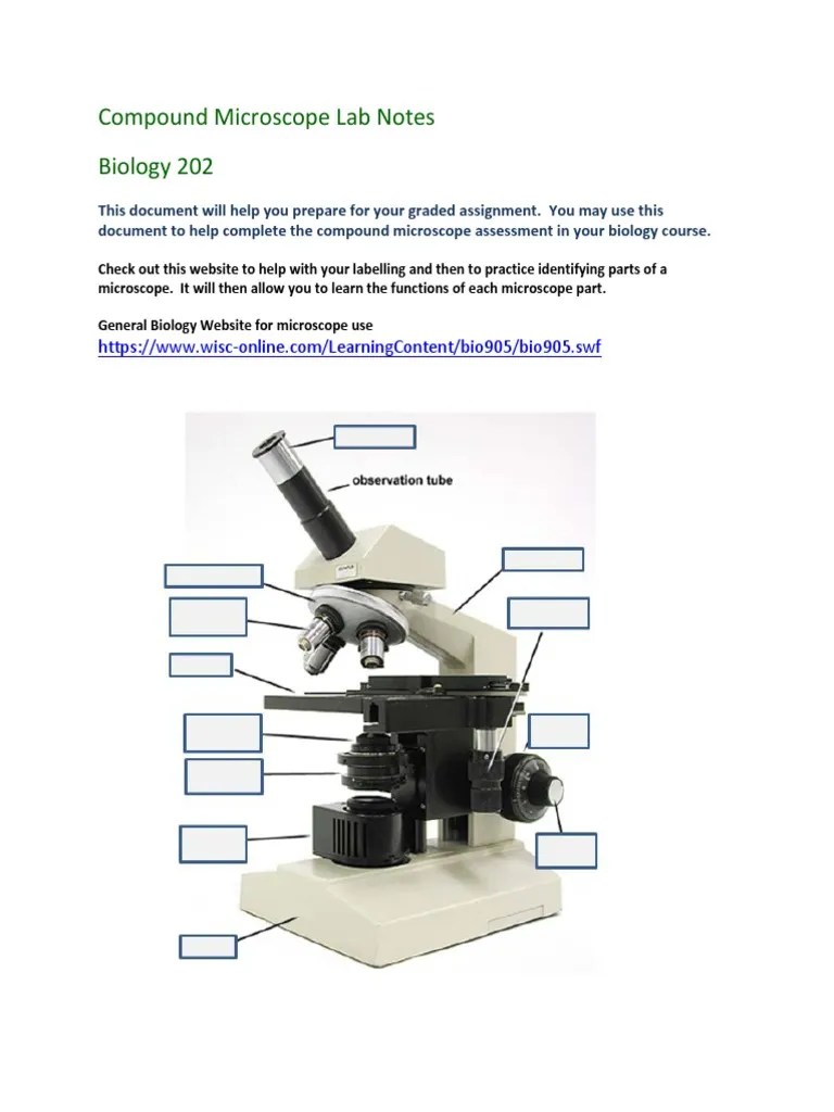 Compound Microscope Lab Notes | PDF | Microscopy | Atomic