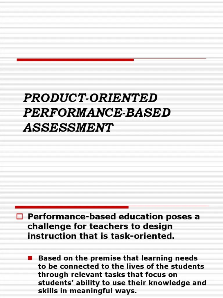 100098403 Product Oriented Performance Based Assessment | Rubric ...