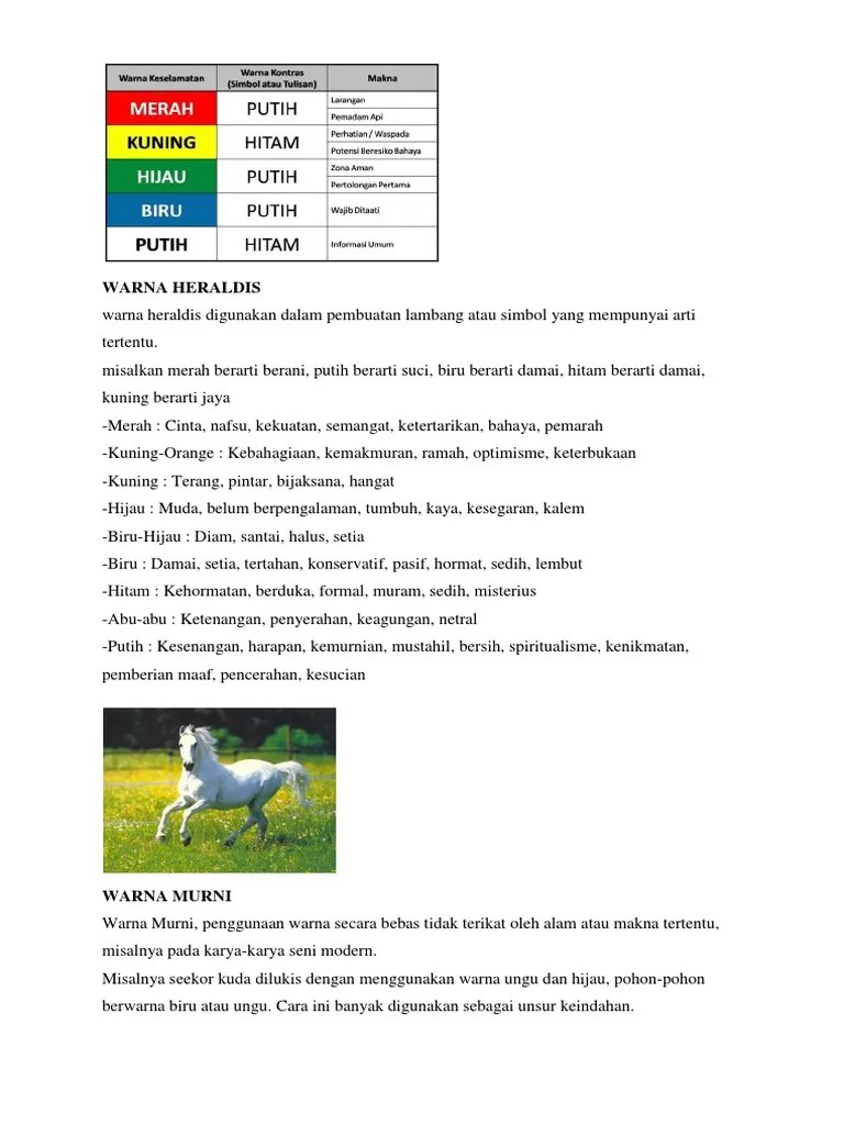 Warna secara harmonis, heraldis, murni, monokromatik dan polikromatik. Warna Heraldis Pdf