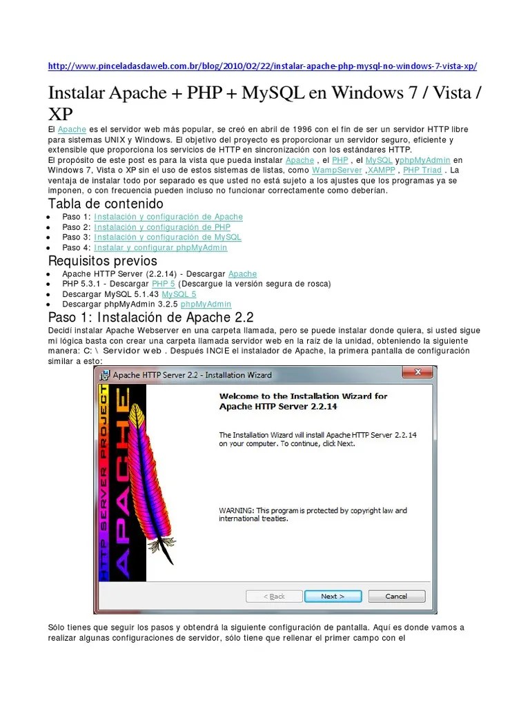 Instalación Y Configuración De Un Servidor Web Local Con Apache, PHP Y ...
