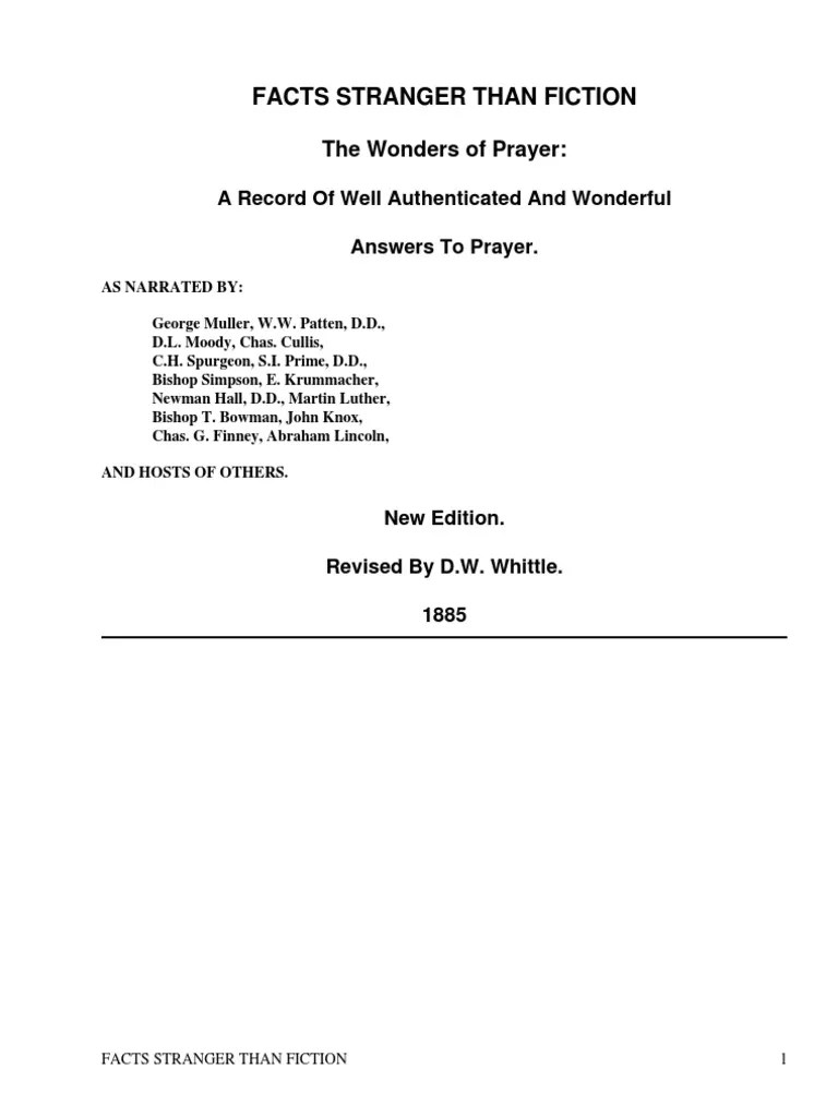 Facts Stranger Than Fiction: The Wonders Of Prayer | PDF | Prayer | Lord's Prayer