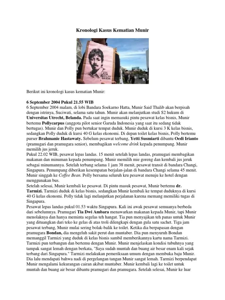 Kronologi Kasus Kematian Munir | PDF