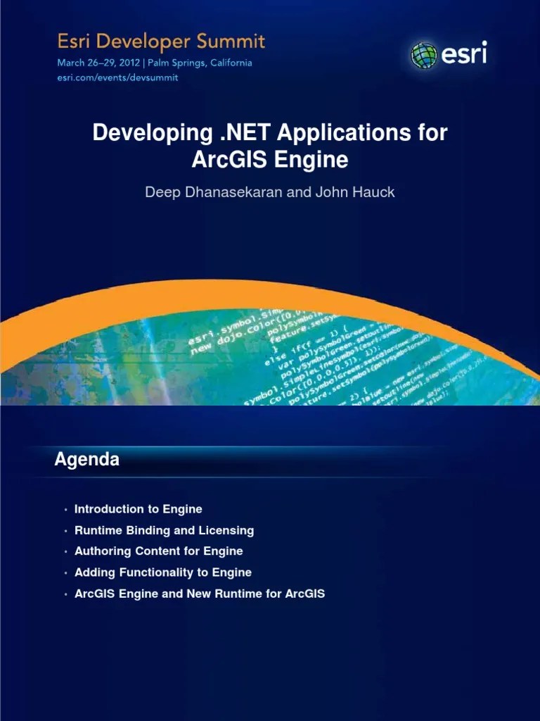 Developing .Net Applications For Arcgis Engine | PDF | Arc Gis | Esri