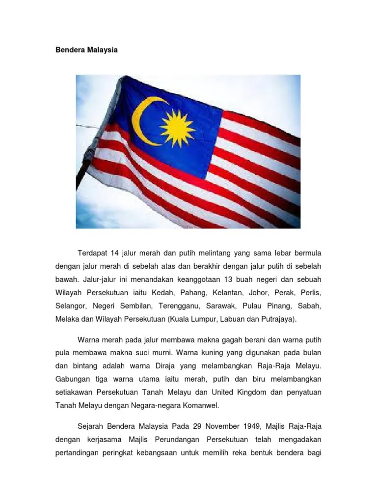 Warna kuning pada lambang anak bulan dan bintang pecah 14. Bendera Malaysia Pdf