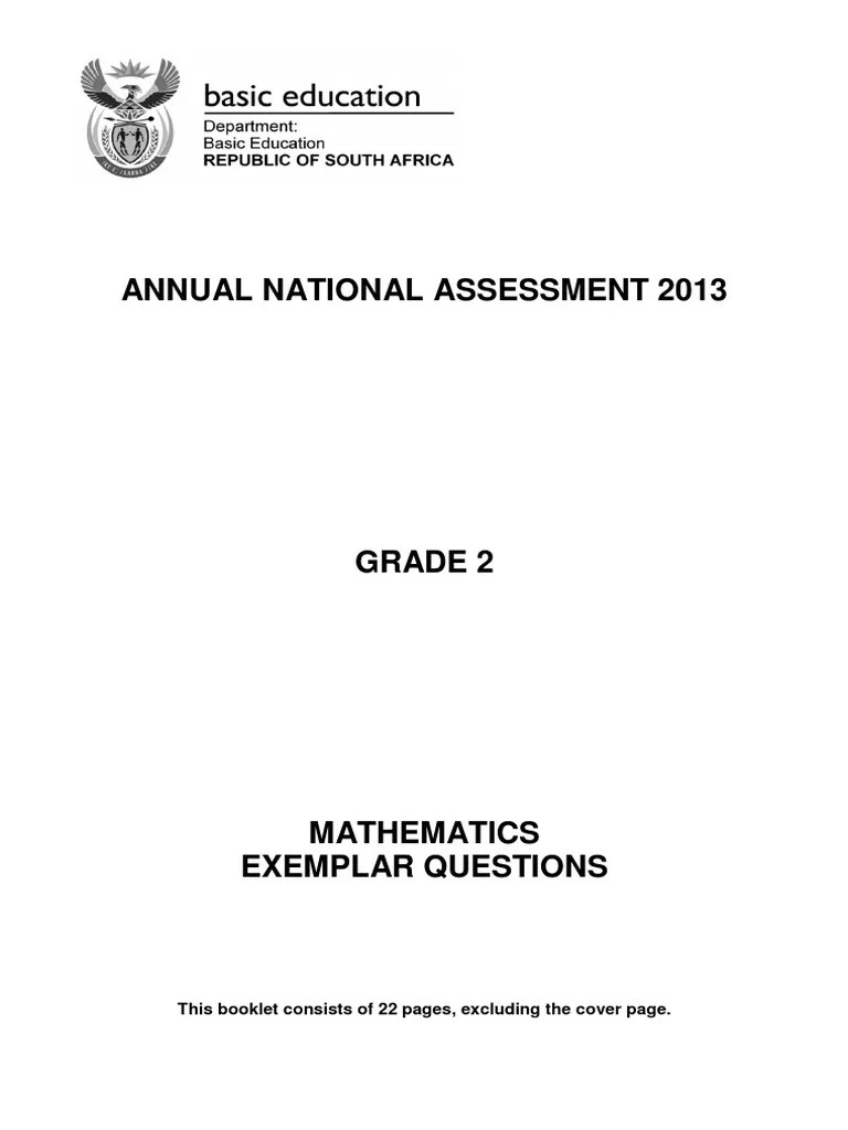 2013 grade 2 english mathematics exemplar