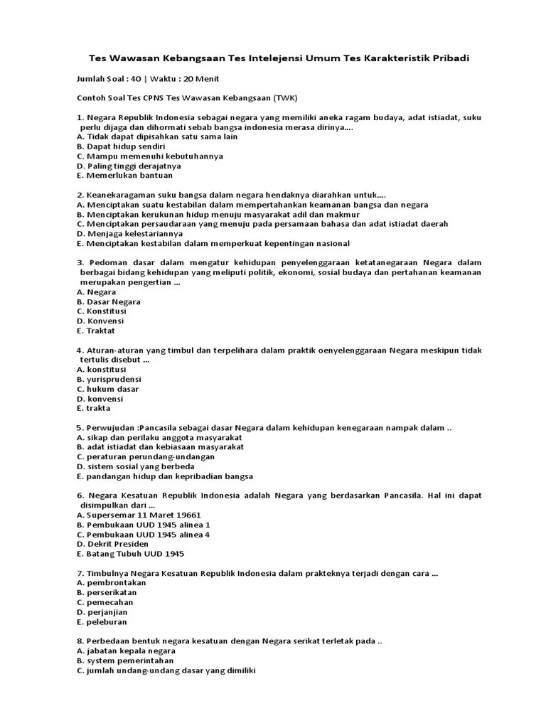 20 contoh soal tiu cpns 2021 lengkap dengan kunci jawaban serta pembahasannya portal jember. Contoh Soal Silogisme Cpns Pdf - Lesley Pearson: Contoh