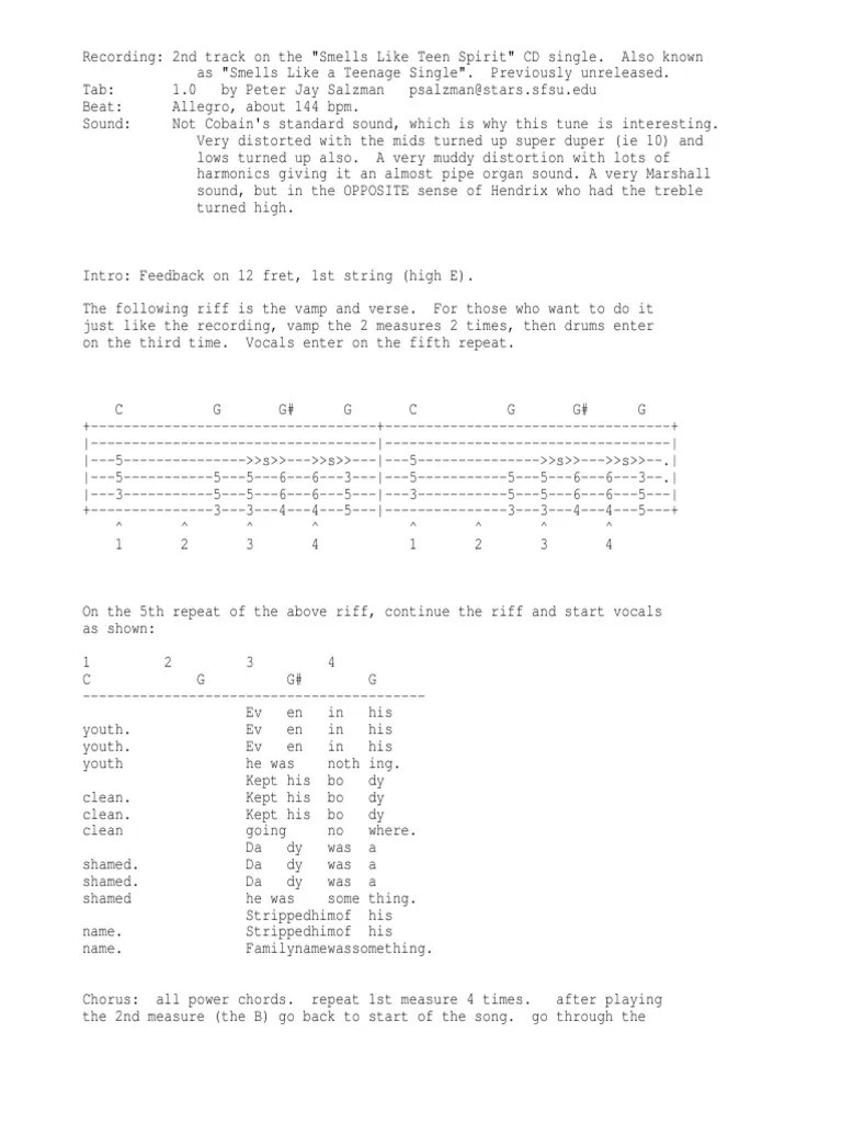 Even In His Youth | PDF | Nirvana (Band) | Song Structure