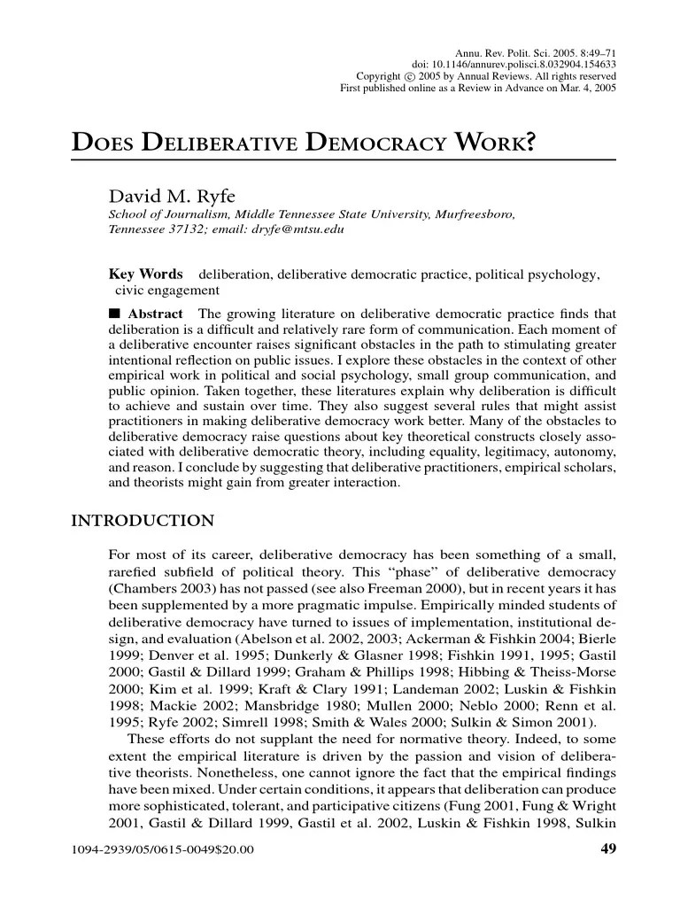 Deliberative Democracy.pdf | Deliberation | Deliberative Democracy ...