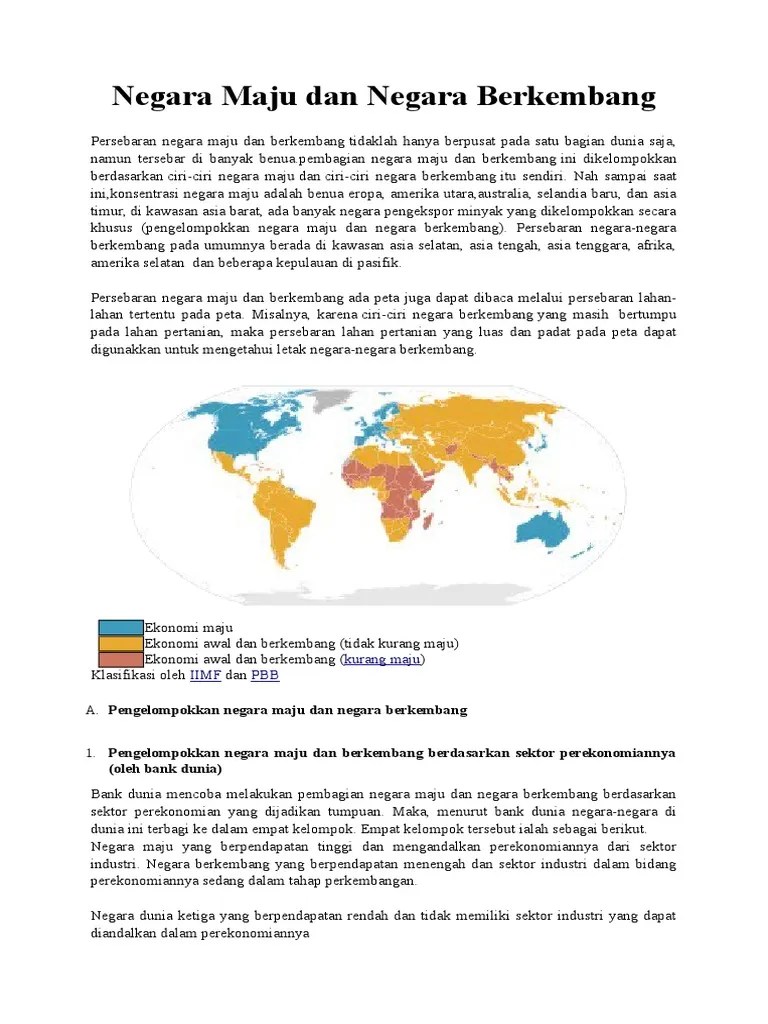 Negara Maju Dan Negara Berkembang 1 | PDF