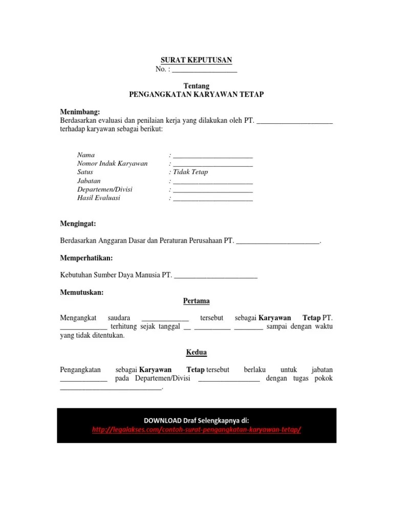 Sebelum anda mengunduh file contoh surat keputusan pengangkatan kepala taman pendidikan alquran, akan kami sediakan preloved file sehingga anda tidak perlu mengunduhnya jika hanya perlu. Contoh Surat Pengangkatan Karyawan Tetap.pdf