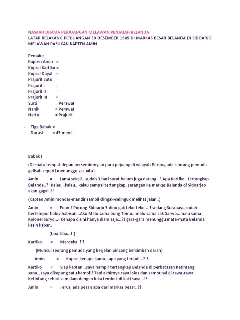 Naskah Drama Tentang Kemerdekaan 5 Orang – Nasi