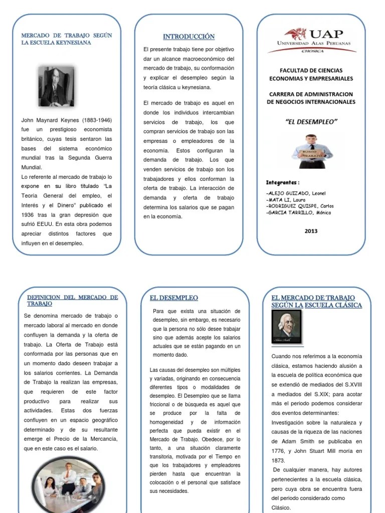 El Desempleo Triptico | PDF | Economía Laboral | Economía Clásica