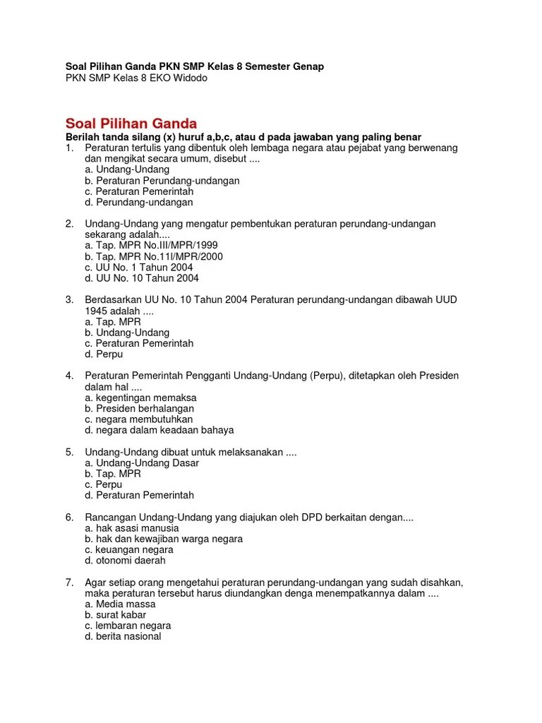 Jumlah total soal penilaian harian tematik kelas 6 ini untuk pilihan ganda 20 soal dan essay ada 10 soal. Kumpulan Soal Uh 3 Ips Kls 8 Ktsp Jawabanku Id
