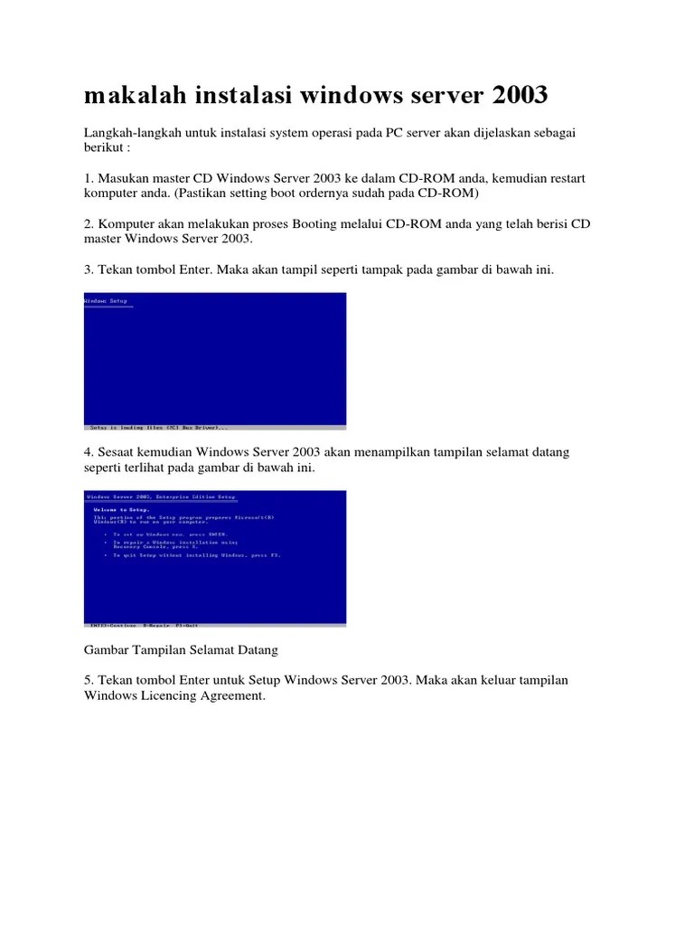 Makalah Instalasi Windows Server | PDF