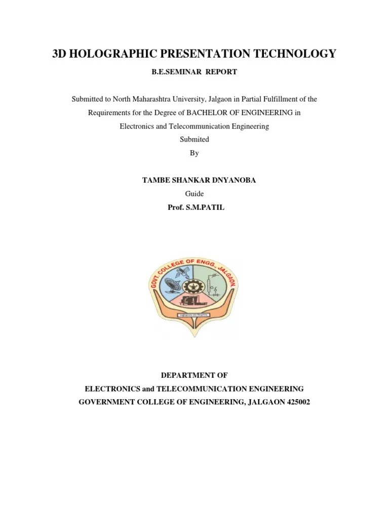 3d Holographic Presentation Technology Main Page Science