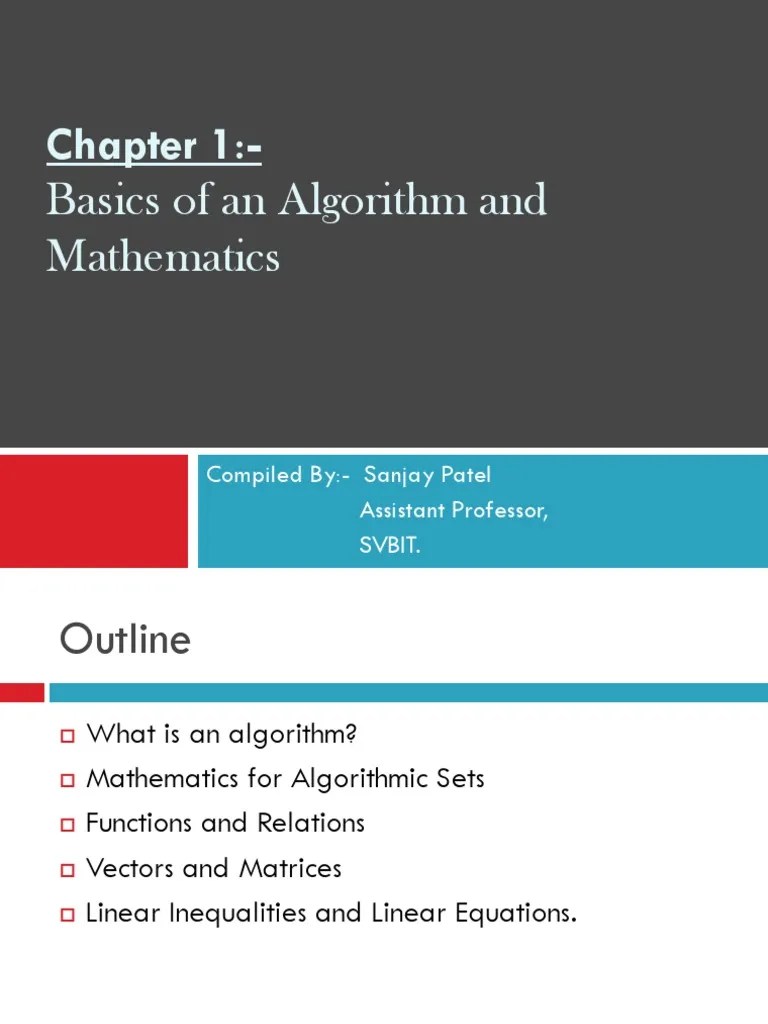 Chapter 1:-: Basics Of An Algorithm And Mathematics | PDF | Algorithms ...