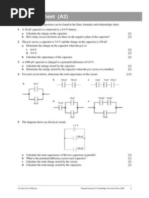 Worksheet 24 Pdf Series And Parallel Circuits Capacitor