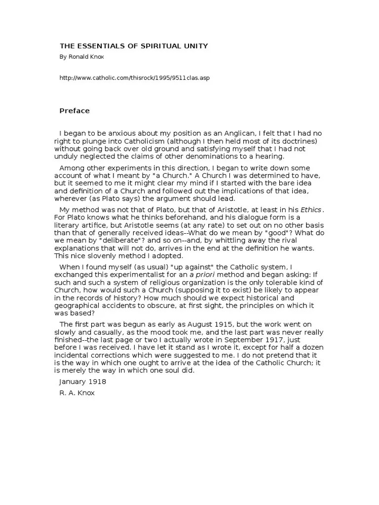 The Essentials Of Spiritual Unity | PDF | Penance | Religious Behaviour And Experience