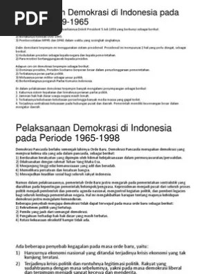 Pelaksanaan Demokrasi Di Indonesia Pada Periode 1959-1965 | PDF