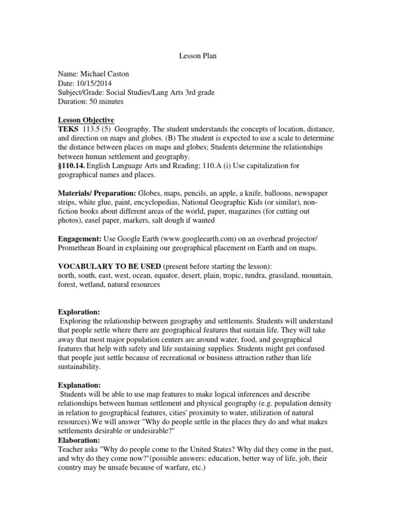 Hgtvremodels guides you in developing a home grading plan. Lesson Plan 3 Pdf Geography Map