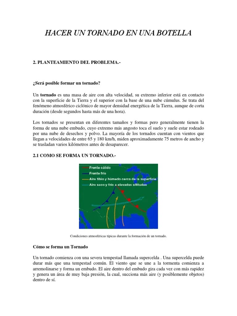 Hacer Un Tornado En Una Botella | PDF | Tornados | Tormentas