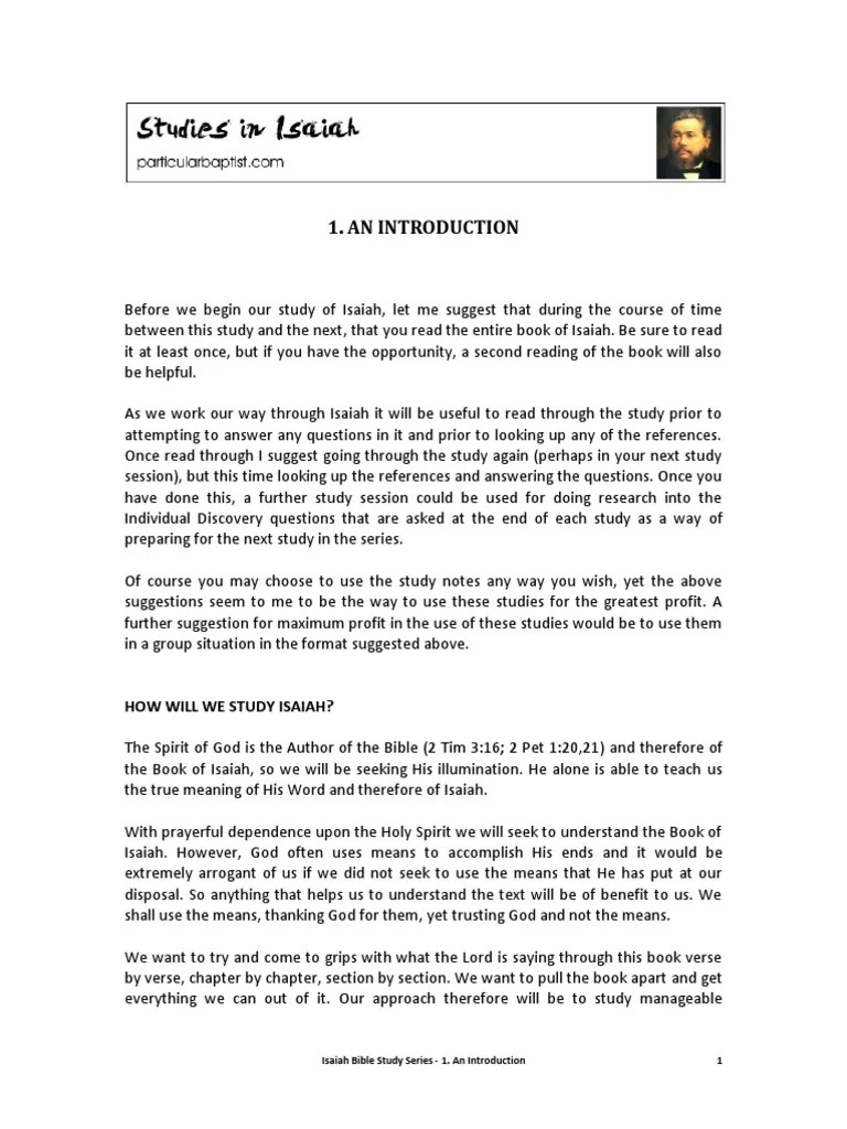 Isaiah Bible Study Series: 1. An Introduction | PDF | Isaiah | Assyria