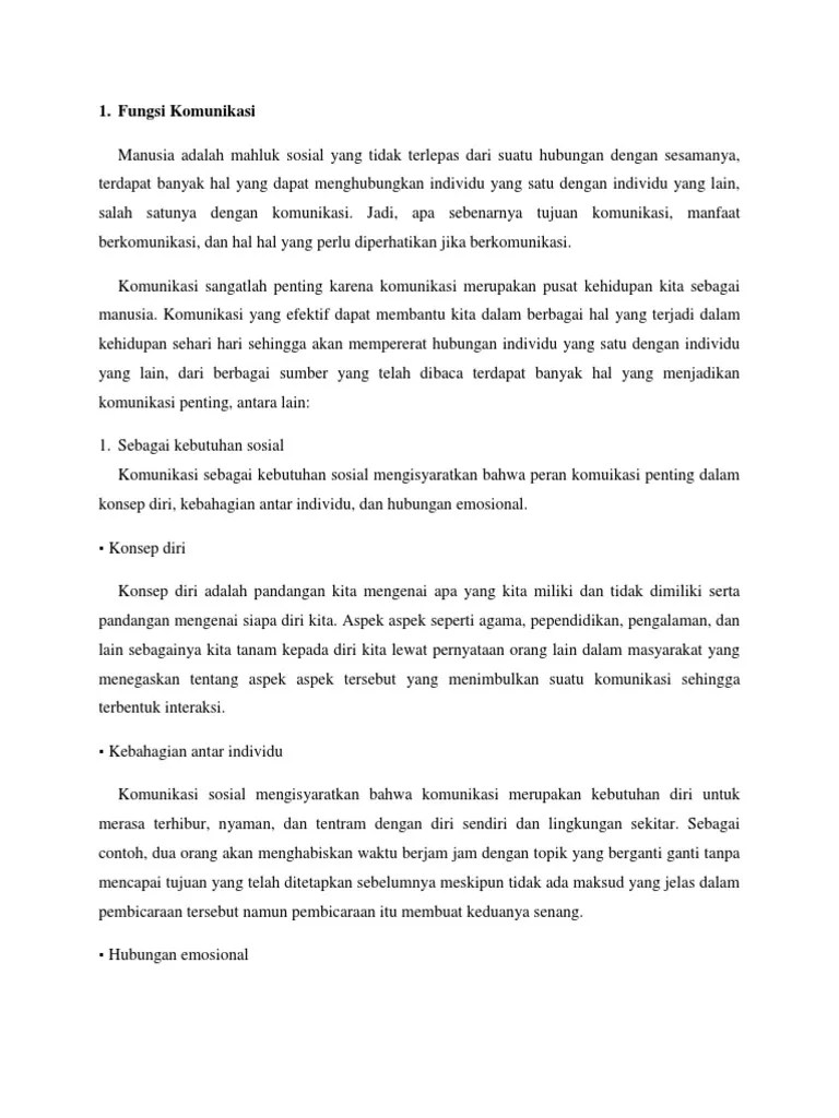 Fungsi Komunikasi Dalam Kehidupan Sehari Hari | PDF
