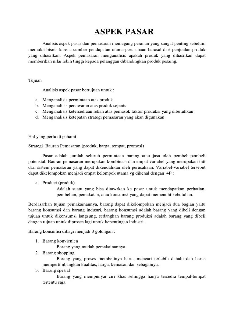 Aspek Pasar Dan Pemasaran Ppt Download Untuk mengetahui kebutuhan dan keinginan pelanggan pertama-tama harus dilakukan penelitian pasar atau riset pemasaran.
