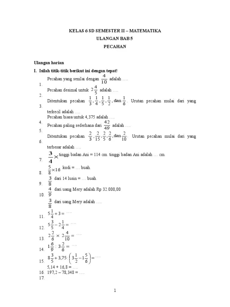 Kunci Jawaban Matematika Kelas 6 Halaman 100 Sanjau Soal Latihan Bimbingan Belajar Brilian.