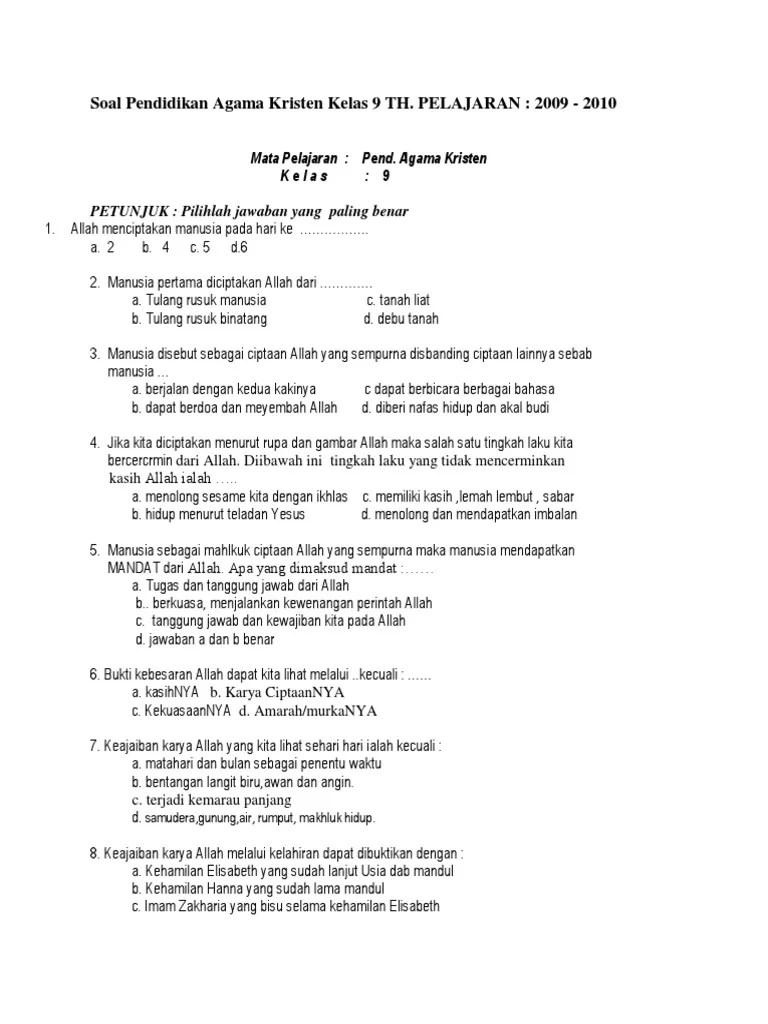 Check spelling or type a new query. Soal Pendidikan Agama Kristen Kelas 9 Smp
