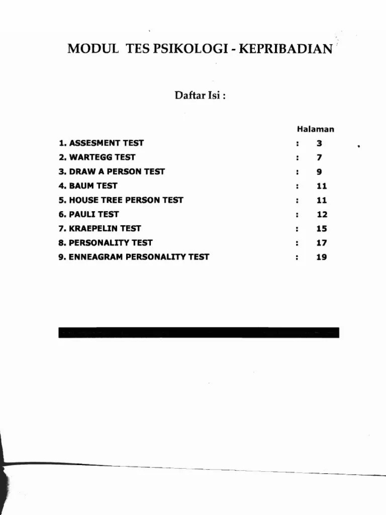 Contoh Soal Tes Kepribadian Pdf 
