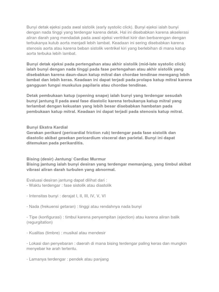Detak Ejeksi Pada Awal Sistolik | PDF
