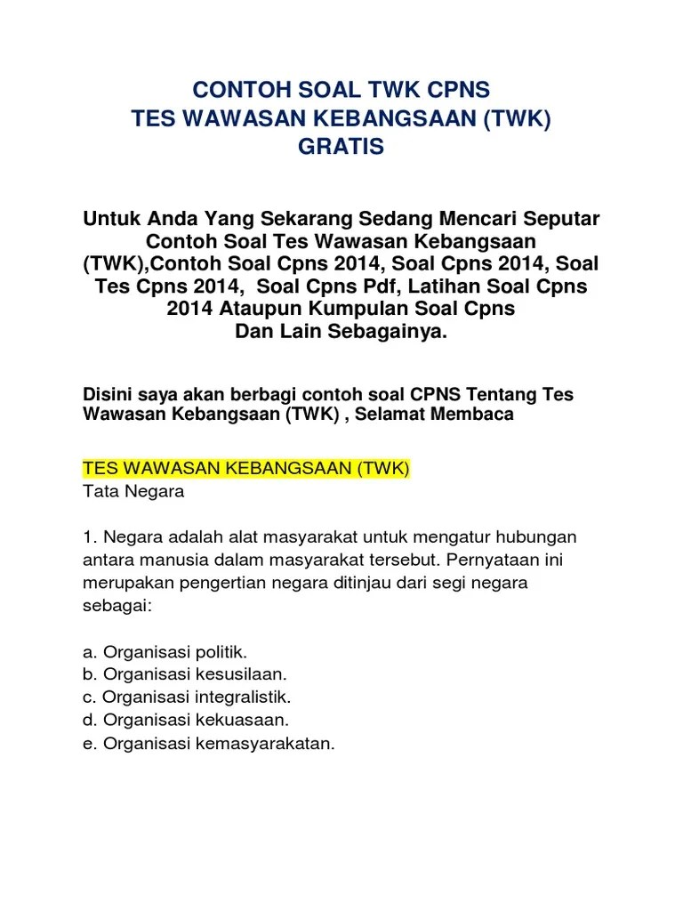 Contoh Soal Tes Cpns Sipir Penjara Jawabanku Id