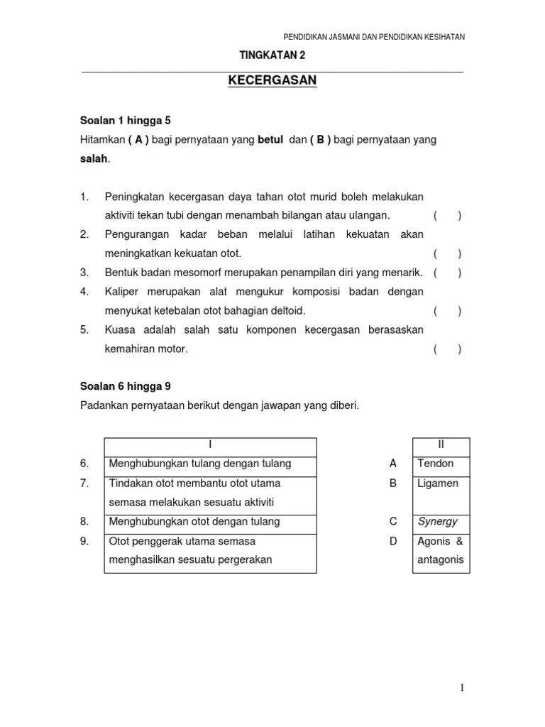 Pendidikan moral, pendidikan seni visual (psv), pendidikan jasmani … Soalan Pjpk Tingkatan 2 Pdf