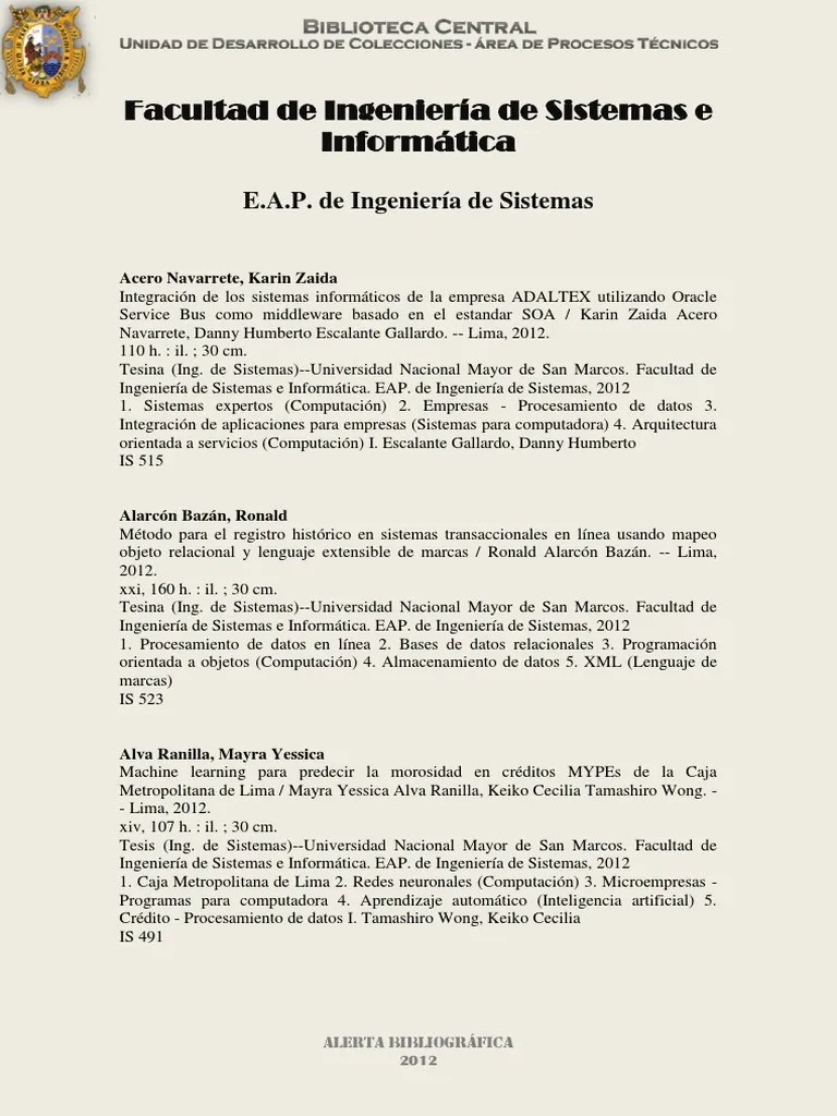 2012 Tesis Ing Sist | PDF | Ingeniería De Sistemas | Ciencias De La ...