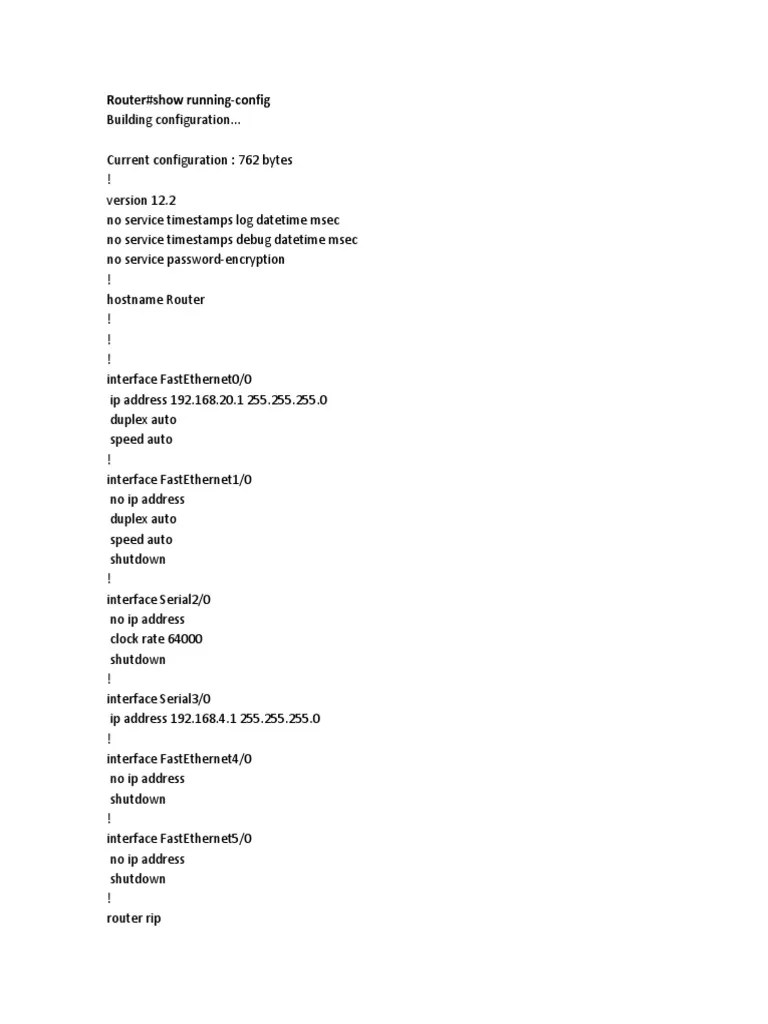 Router Comandos | PDF | Ip Address | Router (Computing)