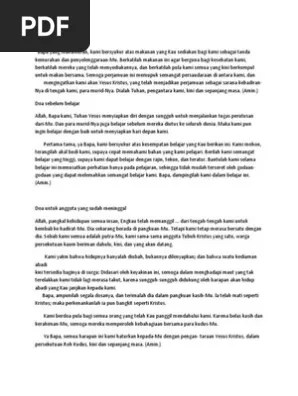 Doa yang diajarkan yesus adalah doa bapa kami . Doa Sebelum Makan Pdf