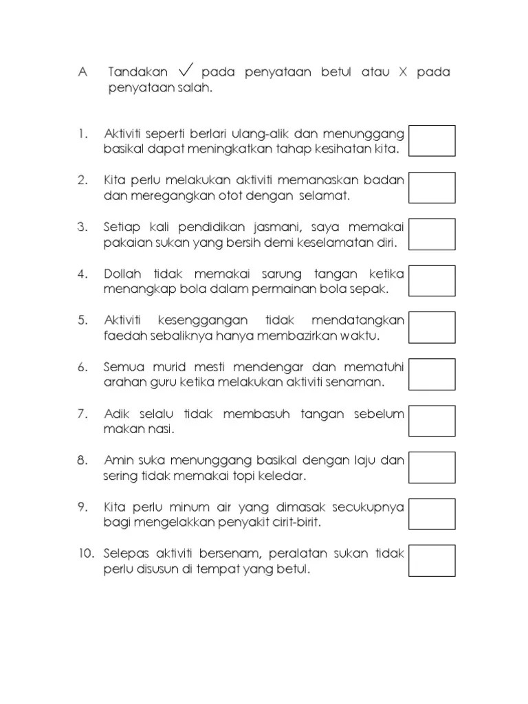 Percuma peta minda visual yang berwarna warni . Soalan Peperiksaan Pertengahan Tahun Pendidikan Kesihatan Tahun 2 Kssr Benytr