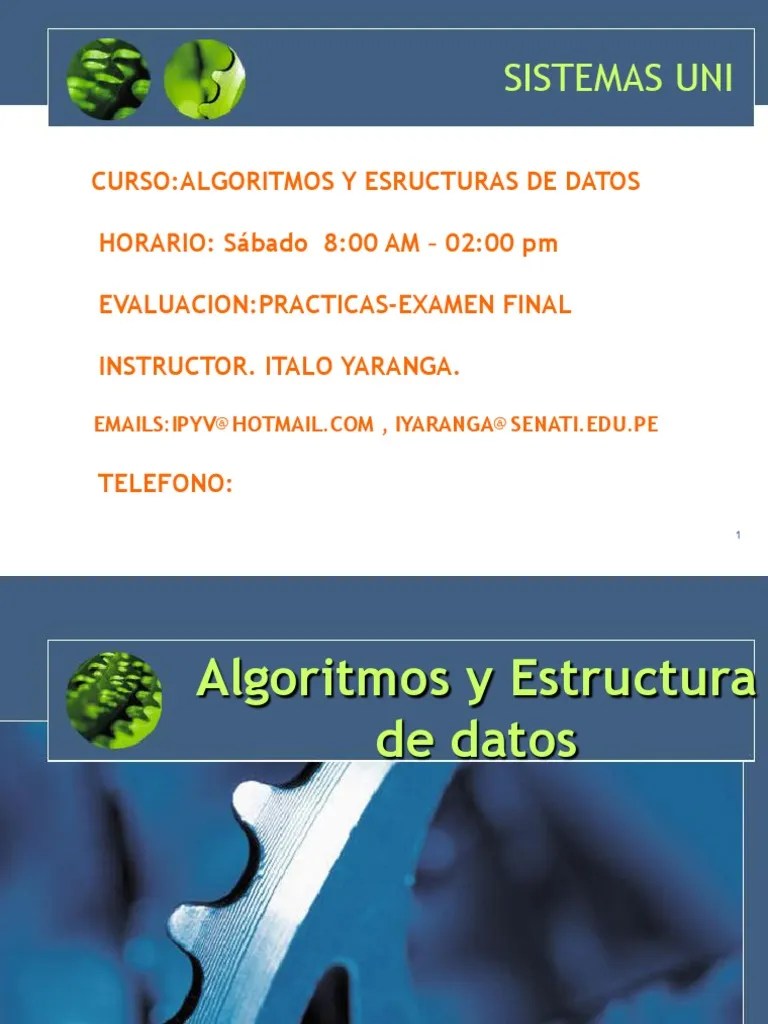 Algoritmos Y Estructura De Datos-Uni | PDF | Archivo De Computadora | Lenguaje De Programación