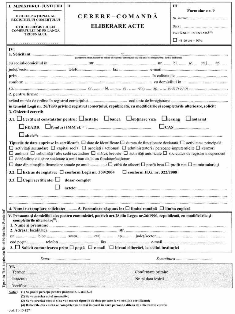 Modificări şi completări prin legea nr. Cerere De Certificat Constatator Pdf