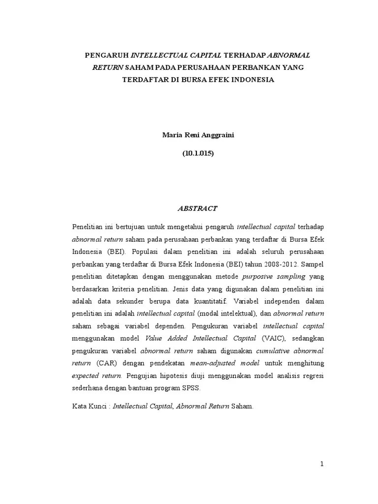 Intellectual Capital Dan Abnormal Return Saham | PDF